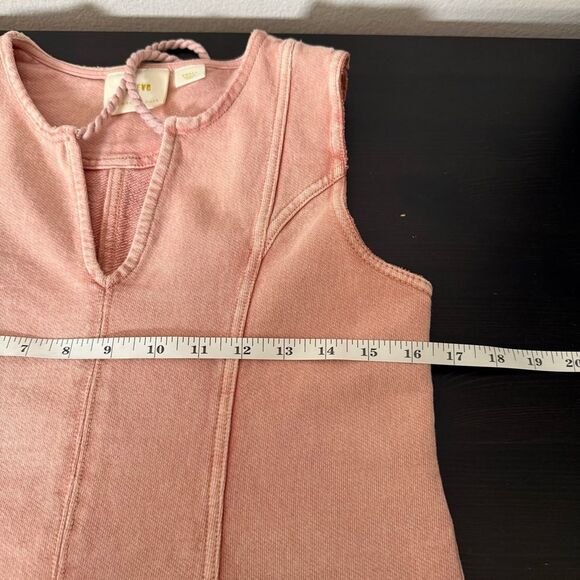 Maeve by Anthropologie Tank Top Womens Sz S Pink Sleeveless V Neck Tassel Cotton - Picture 9 of 10